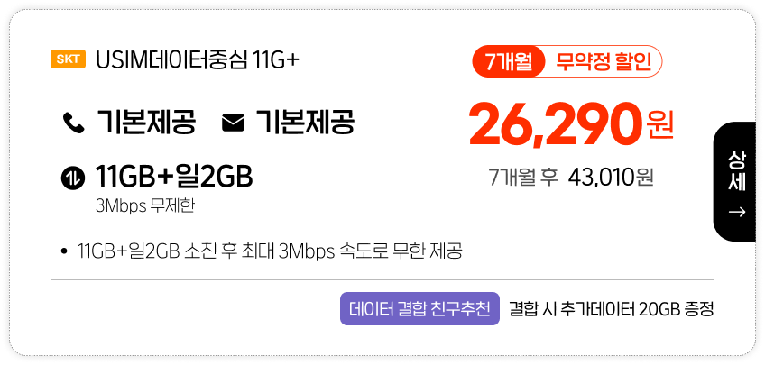 SKT USIM데이터중심11G+