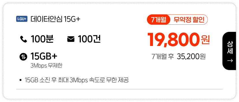 LGU 데이터안심15G+