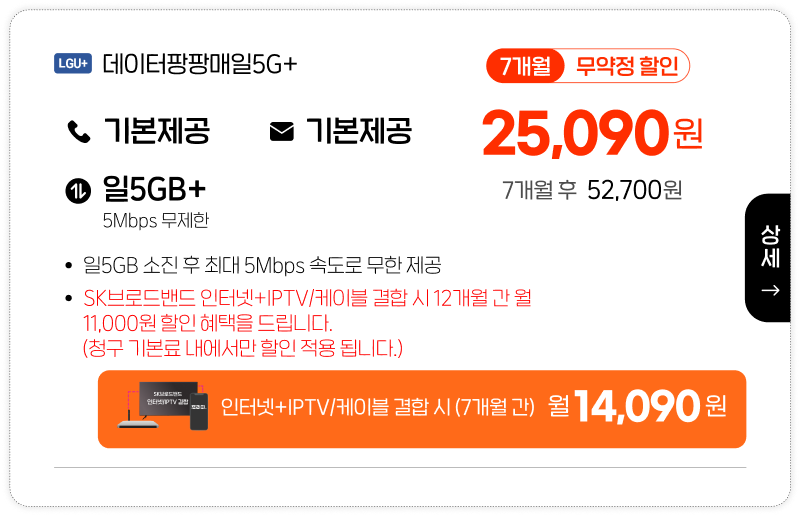 LGU 데이터팡팡매일5GB+